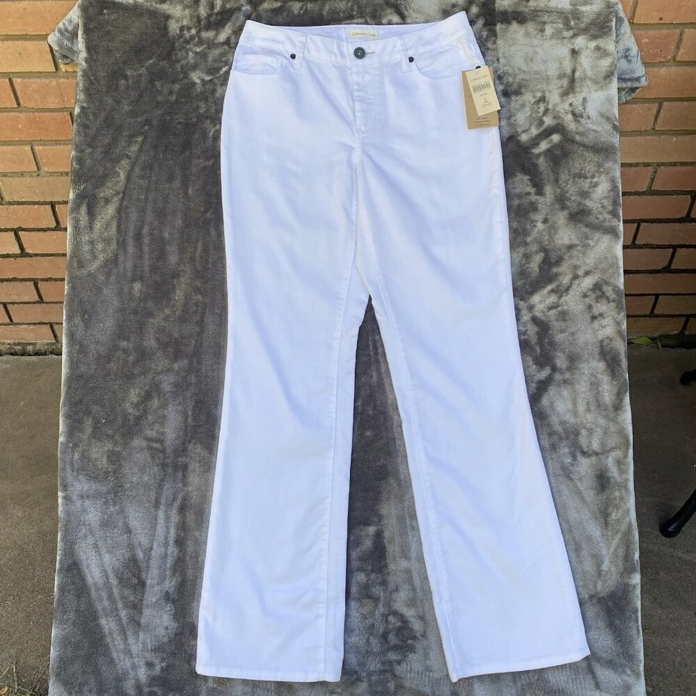 Women's Coldwater Creek White Wide Leg Pants/Jeans Career Casual Size 10 #432